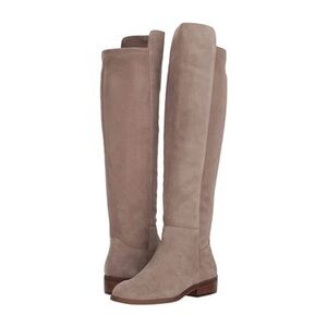 Sole Society Suede knee High Lug Sole Tall Riding Boots Taupe/Tan Size 8